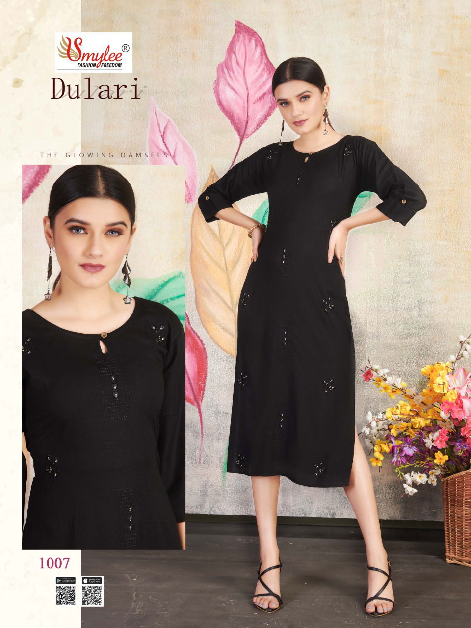 Smylee Dulari heavy Rayon Designer Kurti Regular Wear Reyon Kurtis Collections Available in wholesale price